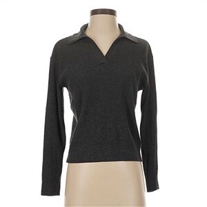 Uniqlo Dark Charcoal Knit Polo Sweater